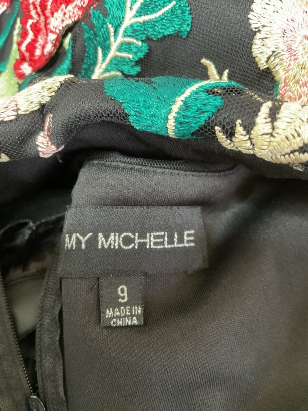 My Michelle Black Embroidered 2 Piece Set Top Skirt Prom Homecoming 9 11 - Picture 9 of 10